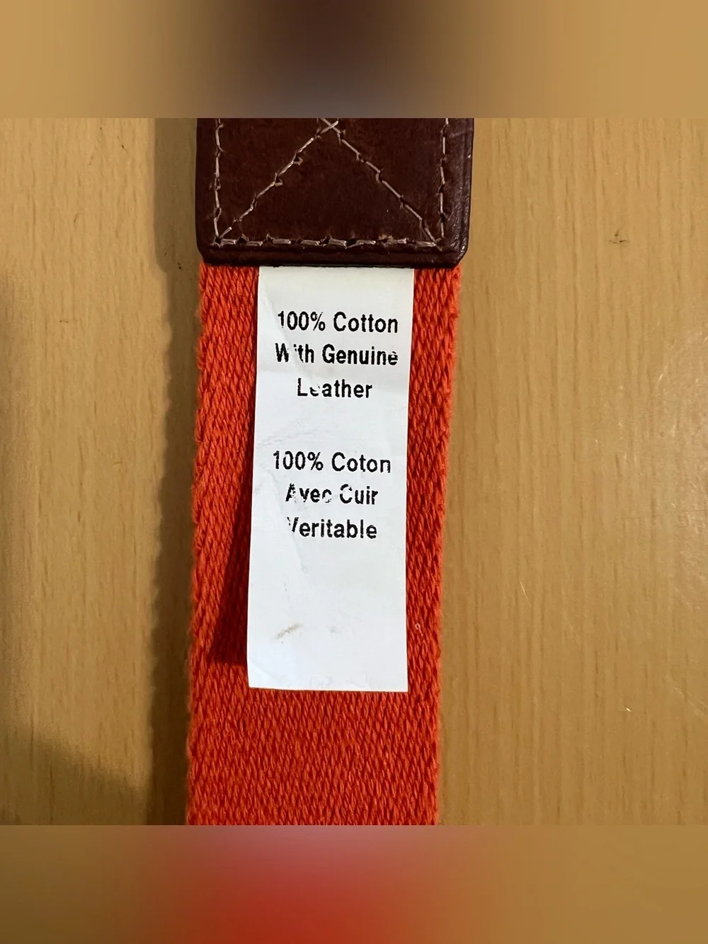 Vtg Rare Eddie Bauer Orange Canvas and Leather Surcingle Belt Size 44 England